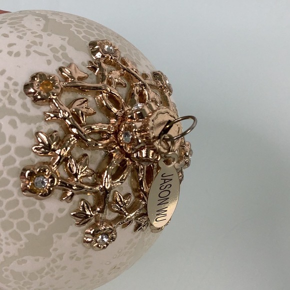 Jason Wu Jing Jang Glass Ornaments Raised lace with crystals EUC - Picture 3 of 9